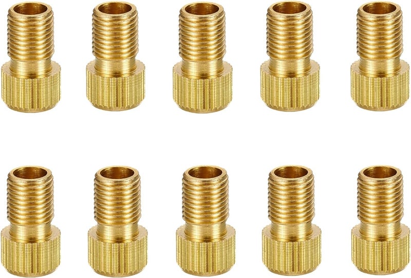 Fuulqgui 10 PCS Valve Core Pump Adapter Solid Brass Presta Valve Adapter to Convert Presta to Schrader Bike Pump Adapter with Seal Rings Adapter Converter for Bikes - Image 1